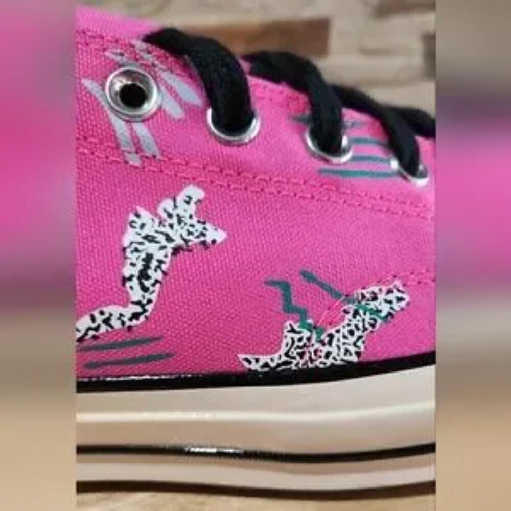 NEW CONVERSE CHUCK TAYLOR 70 OX 80S ARCHIVE PRINTHYPER PINK, BLUE & BLACK - Picture 6 of 9